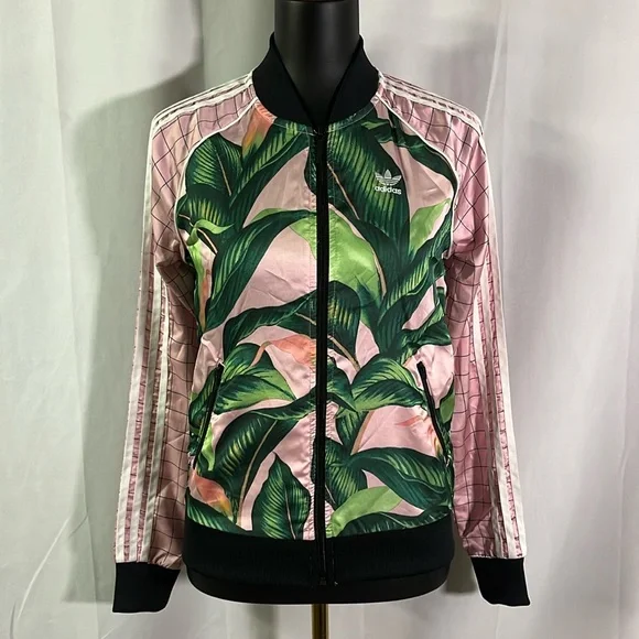 FARM Rio | Jackets & Coats | Adidas X Farm Rio Pink Green Palm Leaf  Superstar Track Jacket | Poshmark